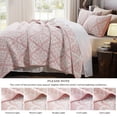 thumbnail image 7 of Exclusivo Mezcla 100% Cotton Quilts Twin Size Pink, Soft Breathable Bedspread Gauze Boho Pattern Coverlet Lightweight Twin Quilt Bedding Set for All Seasons( 1 Quilt and 1 Pillow Sham), 7 of 7