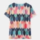 thumbnail image 2 of Puntoco - Camiseta de manga corta suelta con cuello redondo y empalme de piedras preciosas para mujer Puntoco Puntoco-650, 2 of 8