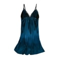 thumbnail image 6 of Nightgowns for Women Zaewscy Women's Casual Summer Short-sleeved Lace-embroidered Nightgown For Home Use Blue Free Size, 6 of 9