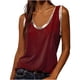 thumbnail image 2 of ICHUANYI Clearance Women Fashion Sexy Sleeveless Vest U-neck Printed Tops Tee Vest Blouse Tops(Wine, M) ICHUANYI WER2023081016337, 2 of 7