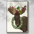 thumbnail image 2 of Christmas Moose and Christmas Gifts - Framed Gallery Wrapped Holiday Canvas - 17 x 25 - Silver Frame, 2 of 8