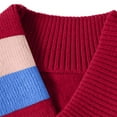 thumbnail image 6 of LpwkSSA Men's Winter Long Sleeve V-Neck Elastic Knit Sweater Thickened Warmth Casual Business Stylish Shirts Versatile Trendy Menswear Design Red XXXL, 6 of 9