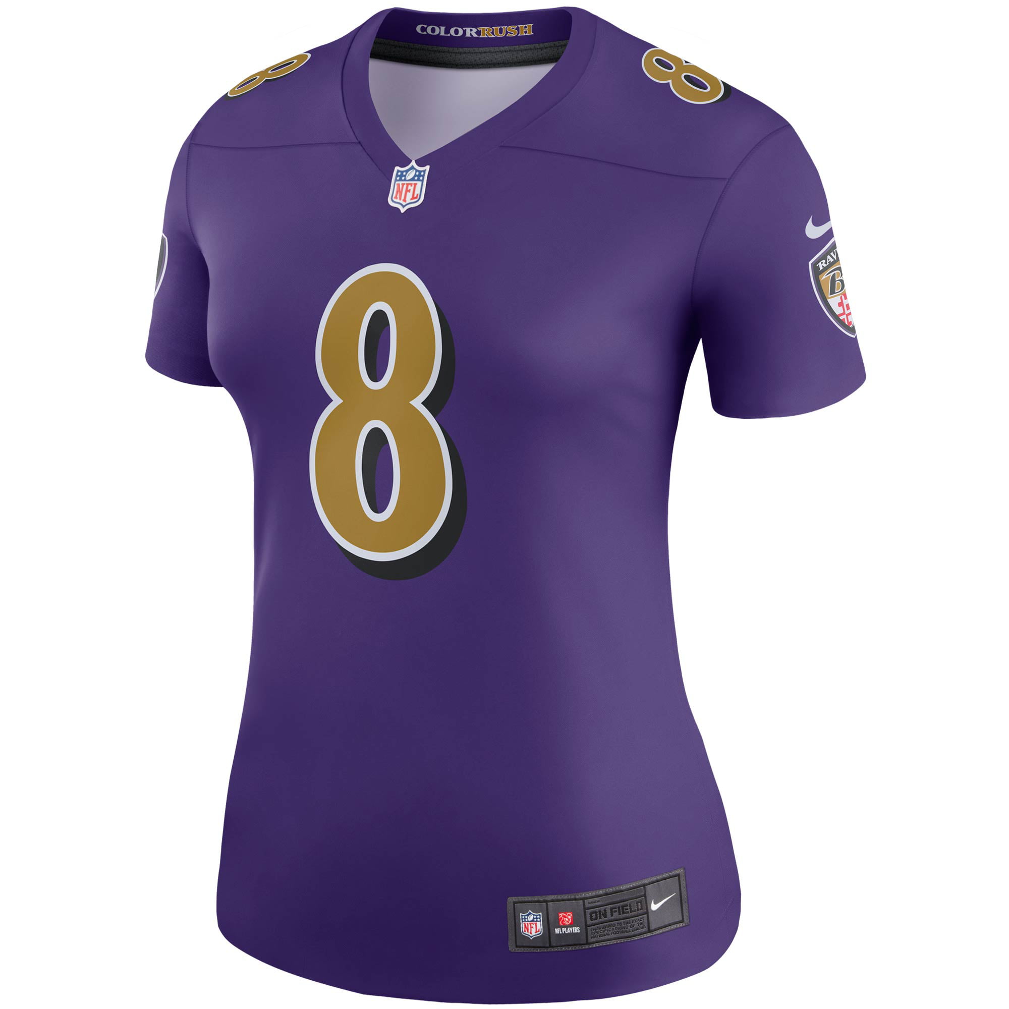 Nike Baltimore Ravens No43 Justice Hill Purple Team Color Women's Stitched NFL Limited Therma Long Sleeve Jersey