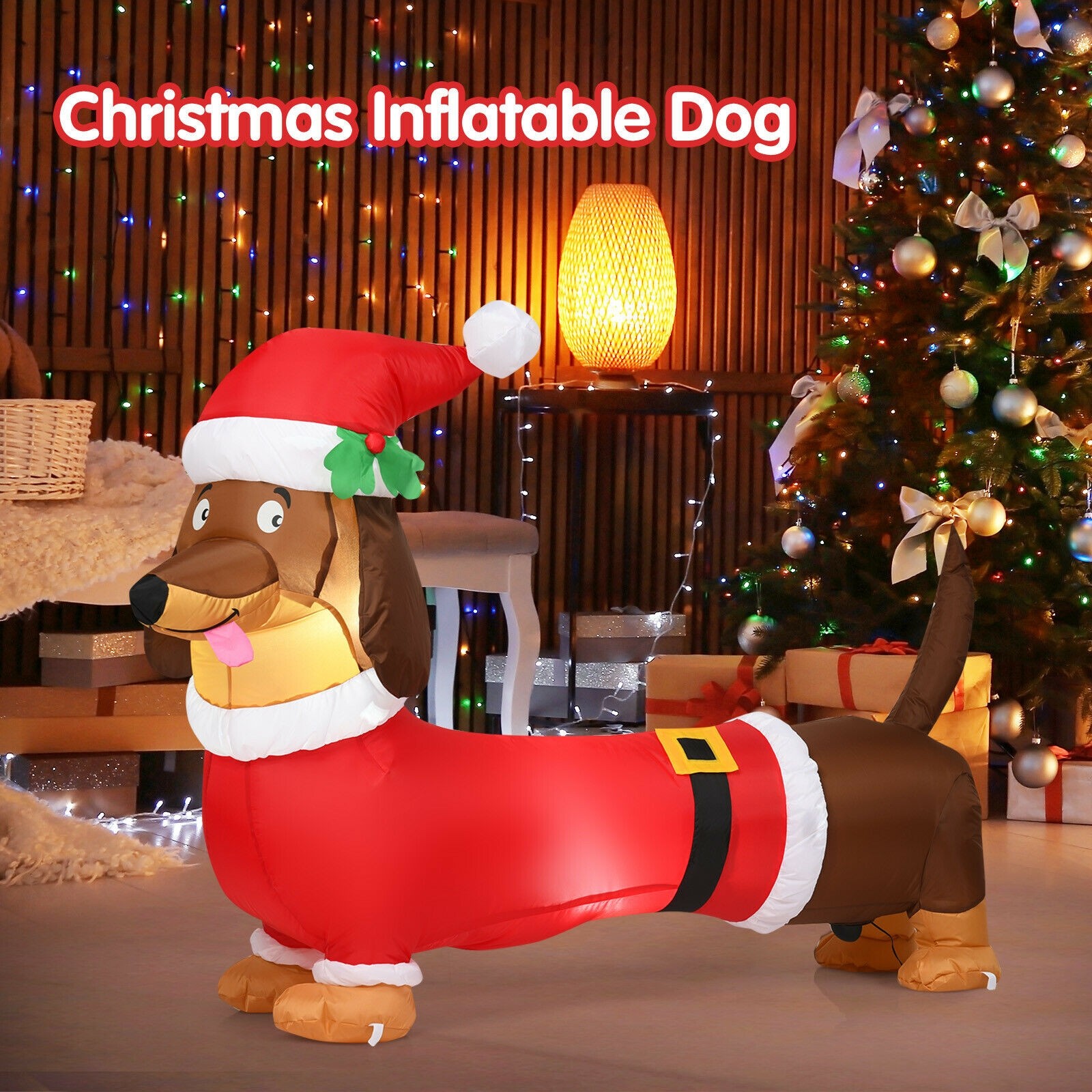 5 FT Inflatable Christmas Dog Blow Up Outdoor Garden Yard Lawn