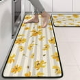 thumbnail image 2 of Kitchen Rugs Sets Of 2,Beige Daisy Flower Yellow Blooms Pattern Anti Fatigue Kitchen Mat Rugs Non Slip Washable,Decorative Kitchen Floor Mats for Kitchen,Sink,Laundry,17"x47"+17"x47", 2 of 5