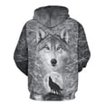 thumbnail image 2 of LAOLIUSN Men’s 3D Wolf Hoodie All Over Print Pullover Hooded Sweatshirt, Galaxy Moon Wolf Pack Graphic, Soft Stretch Polyester Spandex, S-4XL, 2 of 6