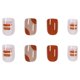 thumbnail image 3 of Uñas postizas cuadradas cortas acrílicas marrones uñas postizas lindas y brillantes para mujeres y niñas 24 piezas, 3 of 3
