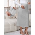 thumbnail image 2 of DARING DIVA Women's Midi Skirt Adjustable High Waist Over Belly Stretchy Jersey S Gray, 2 of 8