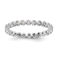 thumbnail image 1 of 14K White Gold Ring Band Eternity Diamond Round Polished 1 3ct Bezel Set , Size 9, 1 of 5