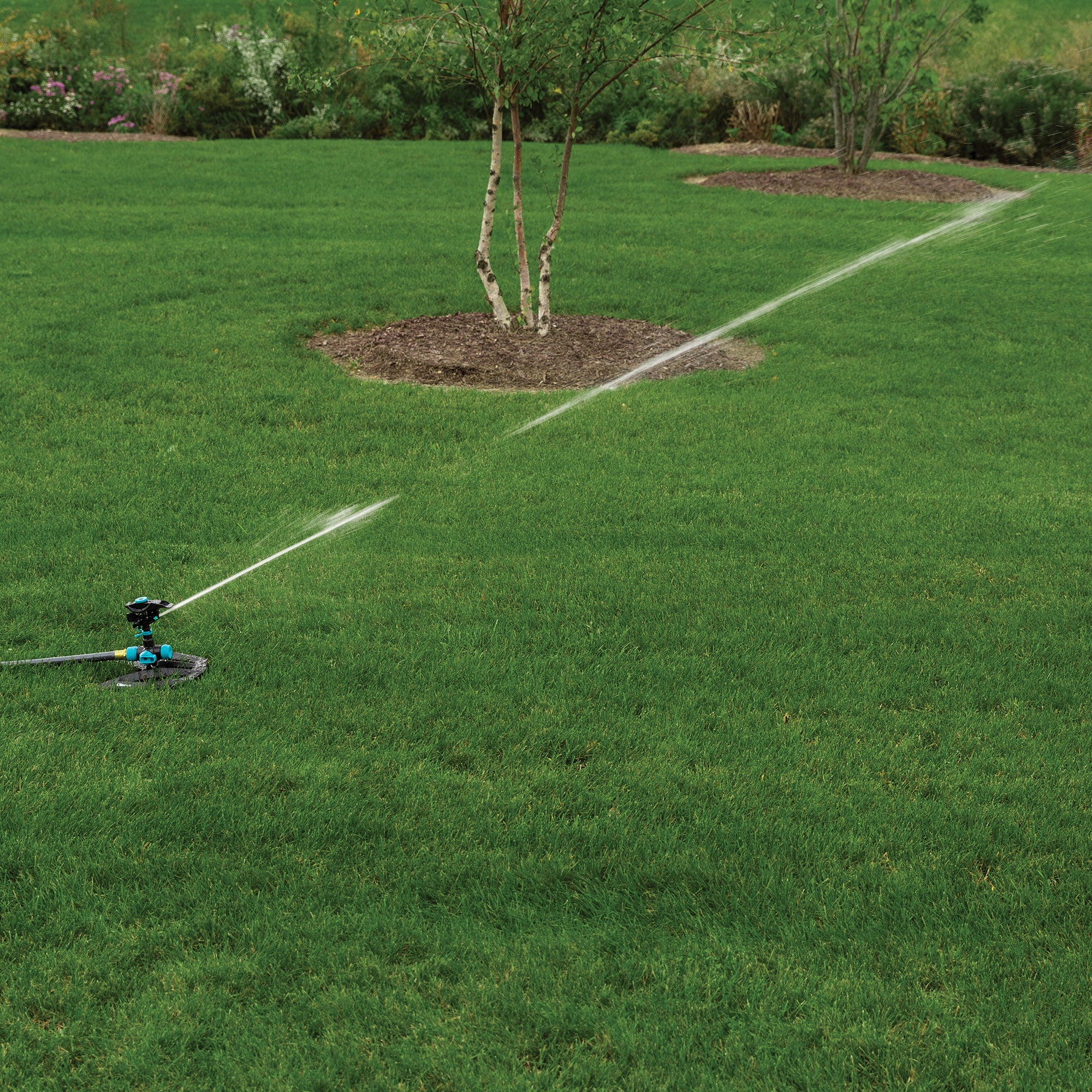 Gilmour Plastic Circular Water Sprinkler - Adjustable Flow, Stationary - Covers 5,800 Sq Ft — Garden & Landscape Use, Standard Connection