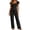 Black, variant on Enjoytime Pajama Sets for Women 2 Piece Ruffle Square Neck Short Sleeve Sleepwear Wide Leg Pants Matching Lounge Set