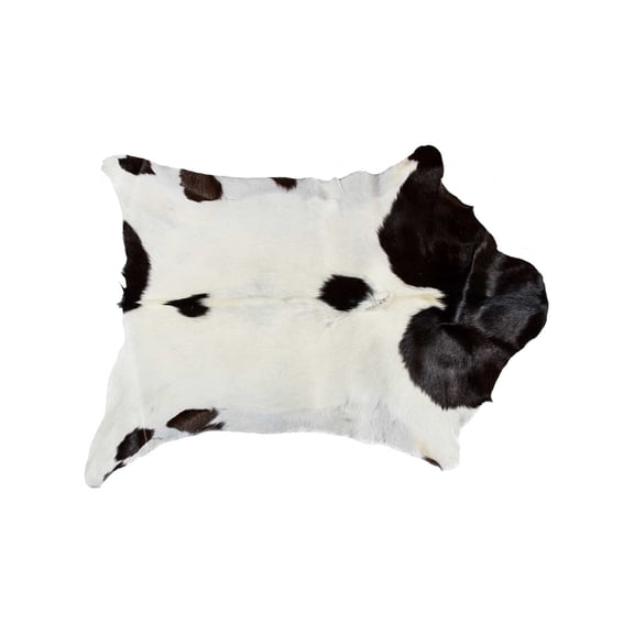 2' x 3' Natural Black and White Calfskin Area Rug