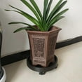 thumbnail image 4 of Plant Caddy 8 Inches, Heavy Duty Wheeled Planter Pallet, Plant Stand Pot Dolly, Deck Potted Plant Mover for Planter Flower Potted Display Indoor Outdoor, Load Capacity 110Lbs, Black, 4 of 6