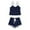 Dark Blue, variant on CLOISE Pajama Sets for Women 2 Piece Cozy Lace Cami Sleepwear Tops and Comfy Shorts Pjs Sets Comfort Solid Classic Night Clothes