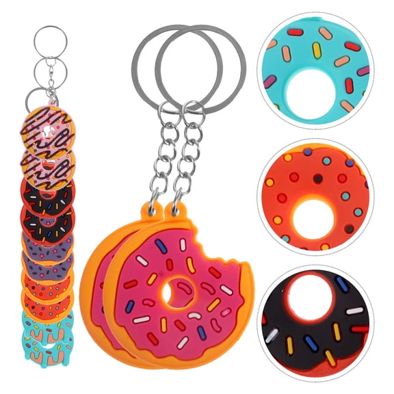 Raindrops  12 Pcs Donut Keychain Jewelry Charm for Bags Creative Pendant
