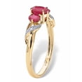 thumbnail image 3 of PalmBeach Jewelry 1 TCW Oval-Cut Ruby and Diamond Accent Three Stone Ring in 10k Gold, 3 of 6