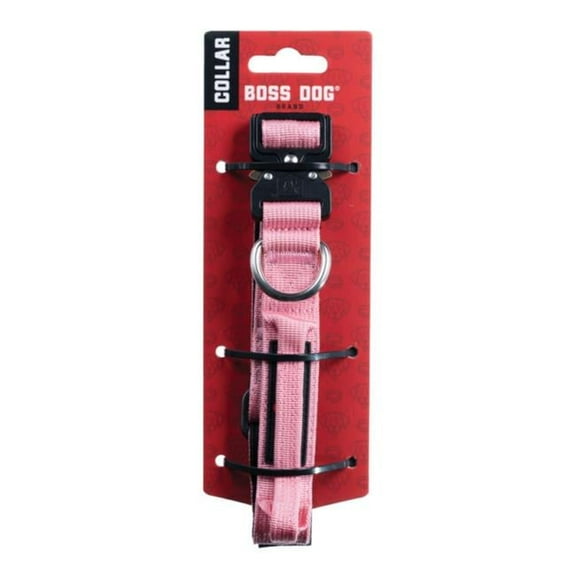 Boss Nation 850010391229 13-16 in. Dog Tactical Adjustable Dog Collar, Pink - Small