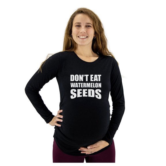 Pregnancy Announcement Shirts Funny Pregnancy Shirts for Women Mom to Be Gift Watermelon Seeds Black XX-Large