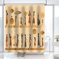 thumbnail image 2 of Waterproof Shower Curtains Set,African Woman Shower Curtain Bathroom, Brown African Tribe Vintage Artistic Style Shower Curtain Set,12 Hook,72x72 inch, 2 of 6