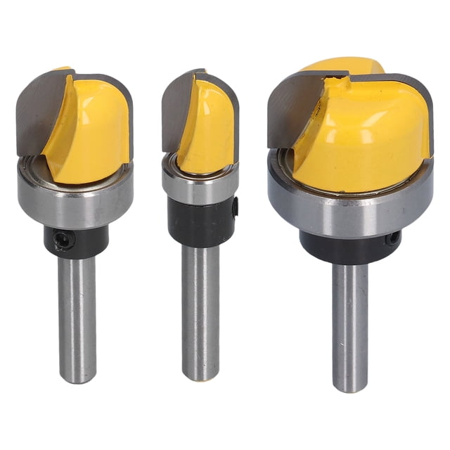 Embout de Nez Rond, Tige 1/4 Po, Embout de Routeur de Modèle de Plateau à Cuvette, Embouts de Routeur à Découper la Vaisselle avec Roulement