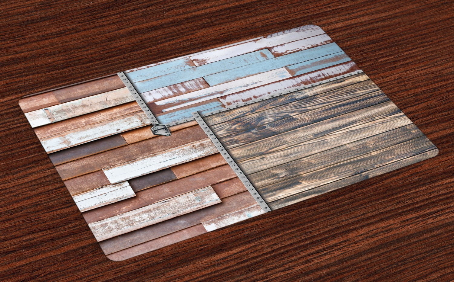 Rustic Placemats Set of 4 Modern and Farm Themed Old Wooden Detailed