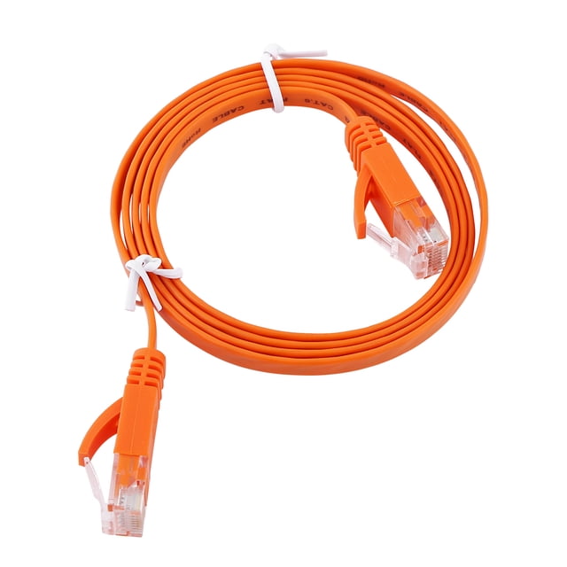 Cable plano de red Ethernet RJ45 CAT6, cable UTP para router, 1000 m, color naranja, 1 metro