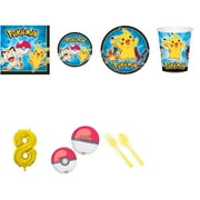 Pokemon Party Supplies Party Pack For 32 With Gold #8 Balloon