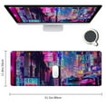thumbnail image 2 of nygtbtfer Purple Seoul Neon Desk Mat Street Pixel Art Purple Japanese Mouse Pads , Skyline City Desk Mat for Desktop Pad XXL Gaming Mouse Pad for Computer Office Keyboard Laptop Pad 31.5x11.8 in, 2 of 6