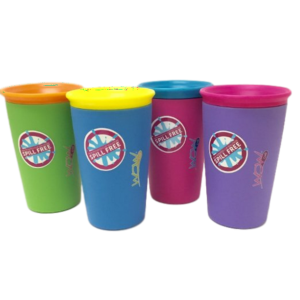 As Seen On Tv Wow Cup Spill Proof Cup 4 Pack 4 Colors Walmart Com