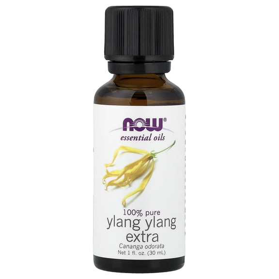 NOW Essential Oils, Ylang Ylang Extra Oil, Steam Distilled, 100% Pure, Child Resistant Cap, 1-Ounce