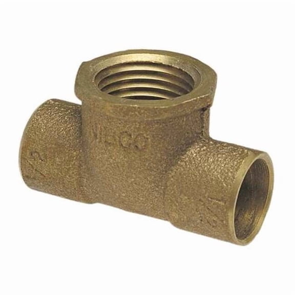 Nibco Reducing Tee,Cast Bronze,C x C x FNPT 712R 11/4X11/4X1/2