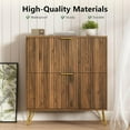 thumbnail image 6 of Shoe Storage Cabinet with 2 Flip Drawers, 31.5" W Fluted Shoe Cabinet for Entryway, Hidden Shoe Cabinet Storage, Narrow Free Standing Shoe Orgnaizer Rack Cabinet for Foyer Hallway, Natural, 6 of 17