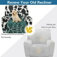thumbnail image 4 of Whosucclay Teal Leopard Cow Print Recliner Covers 4 Pieces Stretch Recliner Chair Covers with Elastic Band Recliner Sofa Slipcovers Washable Furniture Protector for Living Room, 4 of 8