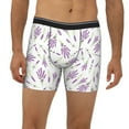 thumbnail image 2 of Men'S Boxer Briefs, Purple Flowers_A Soft And Breathable Mens Underwear Boxer Briefs With Widen Waist, 2 of 2