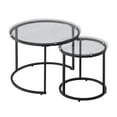 thumbnail image 2 of Modern Nesting Coffee Table Set of 2 - 23.6" Round Glass End Tables with Metal Frame for Living Room, Bedroom, Balcony, 2 of 10