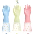 thumbnail image 1 of Guantes de limpieza para lavar platos 3 pares - Guantes de goma reutilizables Lavandería antideslizante Cocina Jardinería Guantes para el hogar, 1 of 5