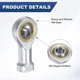 thumbnail image 2 of Uxcell 4-Pack PHSA6 Rod End Bearing, M6*1.0 Left Thread Female Thread Steel Joint Rod Ends W Jam Nuts, 2 of 7