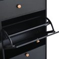 thumbnail image 5 of Shoe Storage Organizer With 4 Flip Drawers, Black, Multifunctional For Entrance Hall Entranceway Rack & Modern, 5 of 7