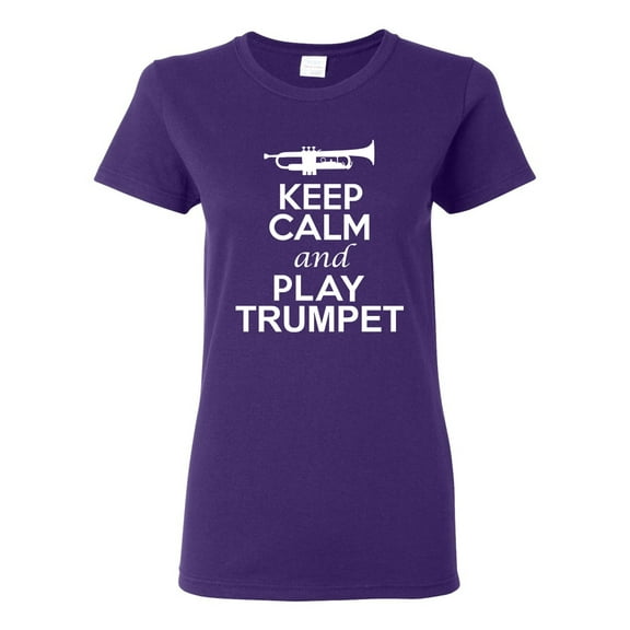 Ladies Keep Calm And Play Trumpet Music Lover Musician DT T-Shirt Tee