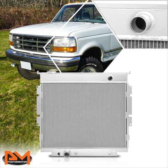 PM PERFORMOTOR for 83-94 Ford F250/F350 Super Duty V8 MT Aluminum Core 3-Row Racing Radiator