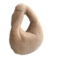 thumbnail image 2 of Milageto Women's Plush Bag Casual Durable Dumpling Bag Zipper Closure Trendy Tote Bag Khaki, 2 of 7