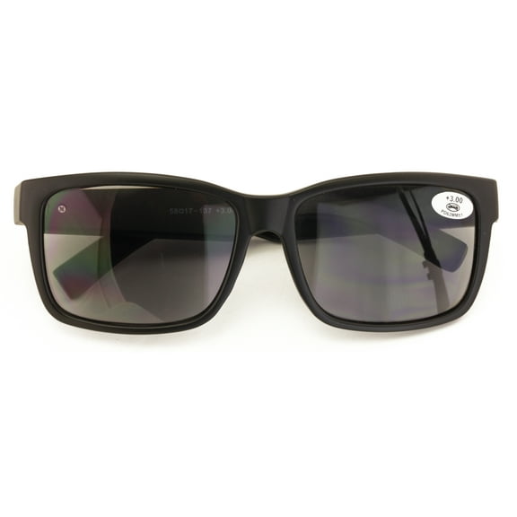 Large Men Tinted Square Outdoor Sport Reading Sunglasses - UV400 Protection Full Lens Reader ZT112 3.00