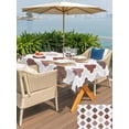 thumbnail image 4 of Moroccan Geometric Outdoor Tablecloth - 60x84 Inch Rectangle Dining Table Cover, Vintage Boho Rhombic Pattern Red Gray Waterproof Outdoor Table Cloth with Umbrella Hole & Zipper for Picnic/Patio, 4 of 7