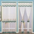 thumbnail image 3 of Cortinas de puerta bordadas con encaje de malla, sin perforaciones, de doble capa, transparentes, con borde ondulado, decorativas, de media cortina, 3 of 5