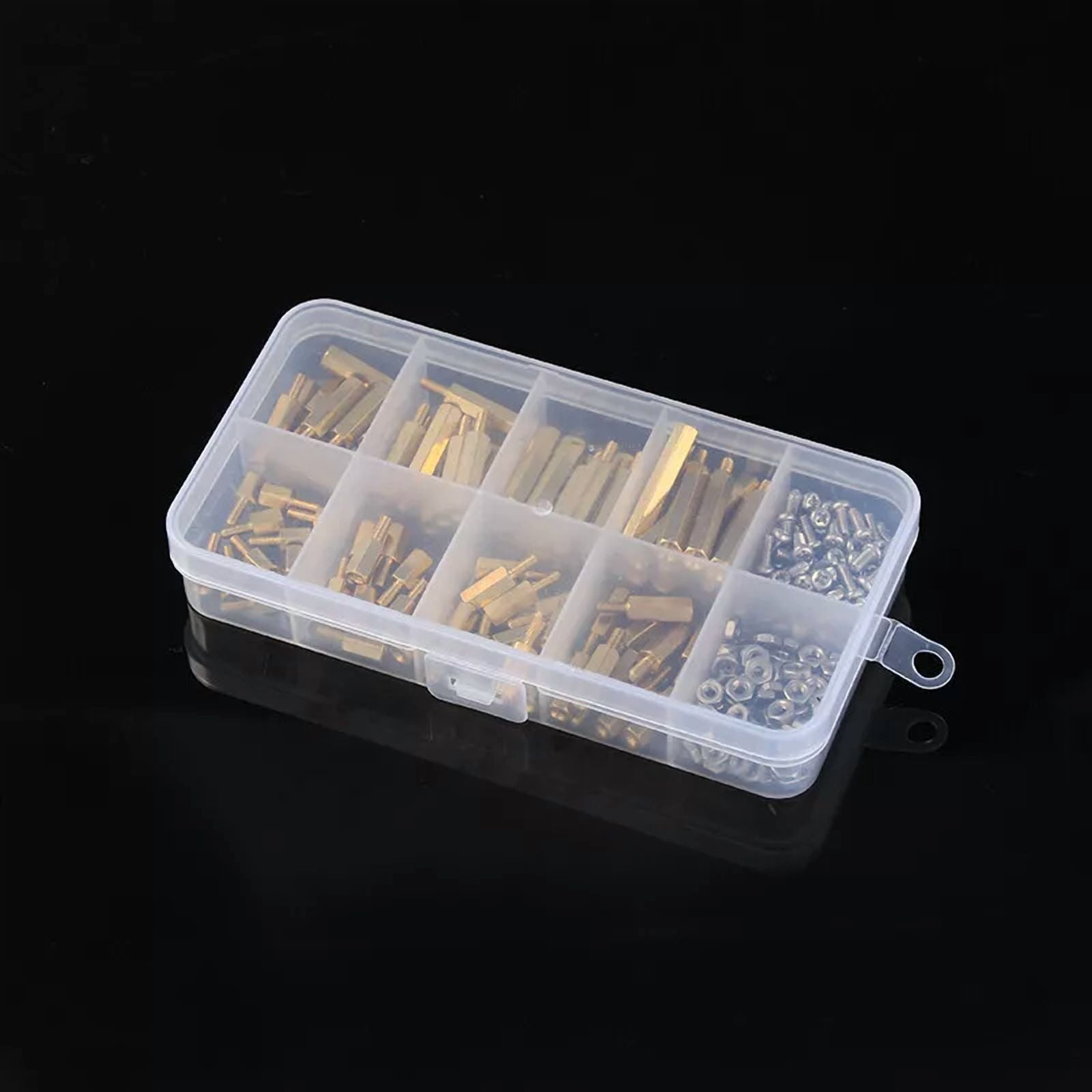 CIRCLE- 240Pc M2.5 Male To Female Brass Standoff Pcb Threaded Spacers Hex Screws Nut Set