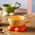 thumbnail image 5 of Coffee Cup Glass Tableware With Heart Handle Love Cute Home Kitchen Supply Multicolor Afternoon Tea 4.8 X 13cm Milk Mug, 5 of 5