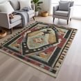 thumbnail image 6 of HomeRoots 625798 3 x 5 ft. Red Gold & Gray Tribal Washable Transitional Indoor & Outdoor Rectangle Area Rug, 6 of 9