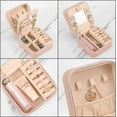 thumbnail image 5 of Travel Velvet Jewelry Box with Mirror, Mini Gifts Case for Women Girls, Small Portable Organizer Boxes for Rings Earrings Necklaces Bracelets (Pink), 5 of 7