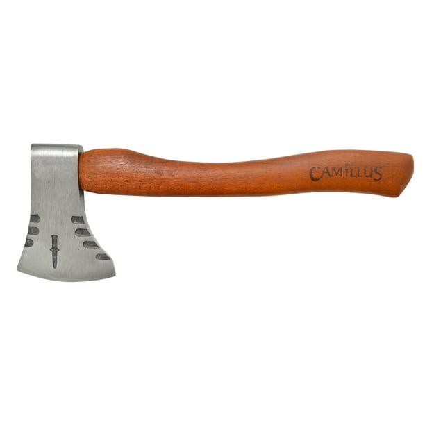 Camillus Teca Hatchet, 14", Teak Wood Handle, 4" Carbon Steel Blade