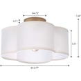 thumbnail image 5 of Semi-Flush Mount Ceiling Light Fixture Cream White Fabric Drum Shade Antique Brass Brush Paint Finish for Bedroom, Dining Room, Corridor, Living Room 13.77" 4-Light, 5 of 8